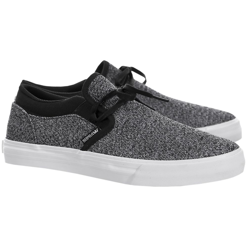 Baskets Basses Supra Cuba Grise Charcoal Heather/Black-White Homme | KVS-44219212